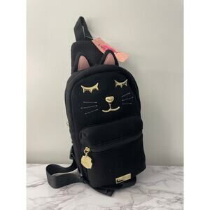 Betsey Johnson Black Cat Crossbody Bag 🐾🐈‍⬛ Gold Hardware, NWT